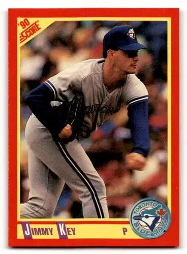 Original gloss Jimmy Key baseball card from 1990 Score #407 featuring Simply Sandoval
