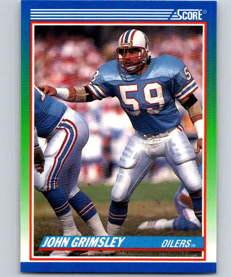 1990 Score #407 John Grimsley NM-MT Houston Oilers Football Card - Football Card Single