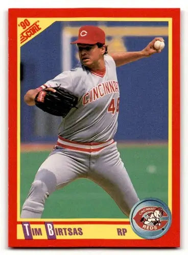Original gloss baseball card featuring Tim Birtsas from 1990 Score #408 Simply Sandoval