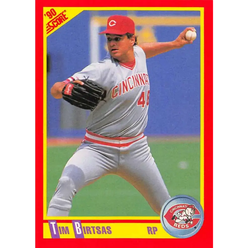 1990 Score #408 Tim Birtsas NM-MT Cincinnati Reds Baseball Card - Baseball Card Single