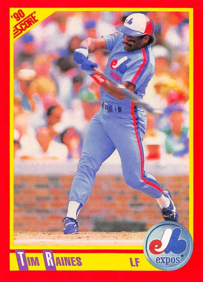 1990 Score #409 Tim Raines EX Excellent Montreal Expos Baseball Card - Baseball Card Single