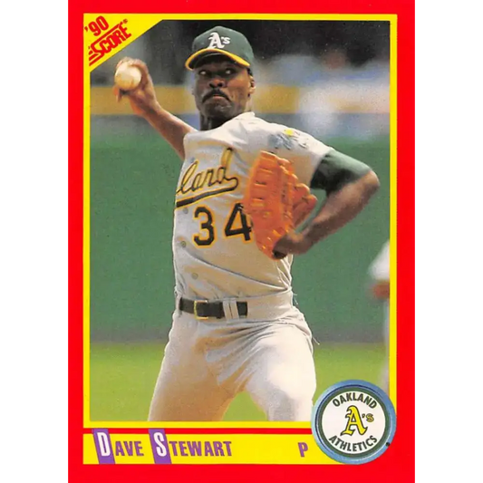 1990 Score #410 Dave Stewart NM-MT Oakland Athletics Baseball Card - Baseball Card Single