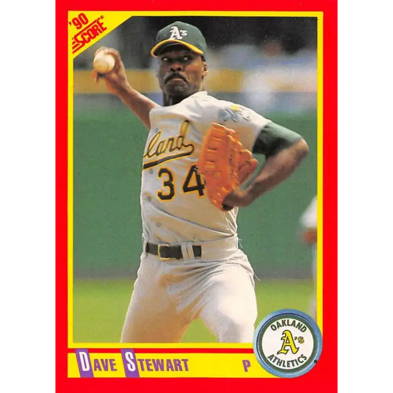 1990 Score #410 Dave Stewart NM-MT Oakland Athletics Baseball Card - Baseball Card Single