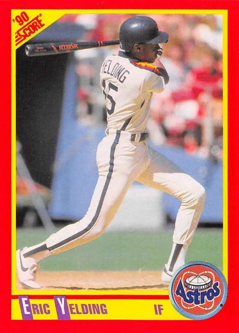 1990 Score #411 Eric Yelding EX Excellent RC Rookie Houston Astros Baseball Card - Baseball Card Single