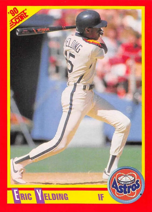 1990 Score #411 Eric Yelding EX Excellent RC Rookie Houston Astros Baseball Card - Baseball Card Single