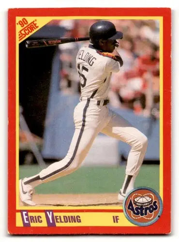 Eric Yelding Houston baseball card from 1990 Score #411 Houston Astros baseball card