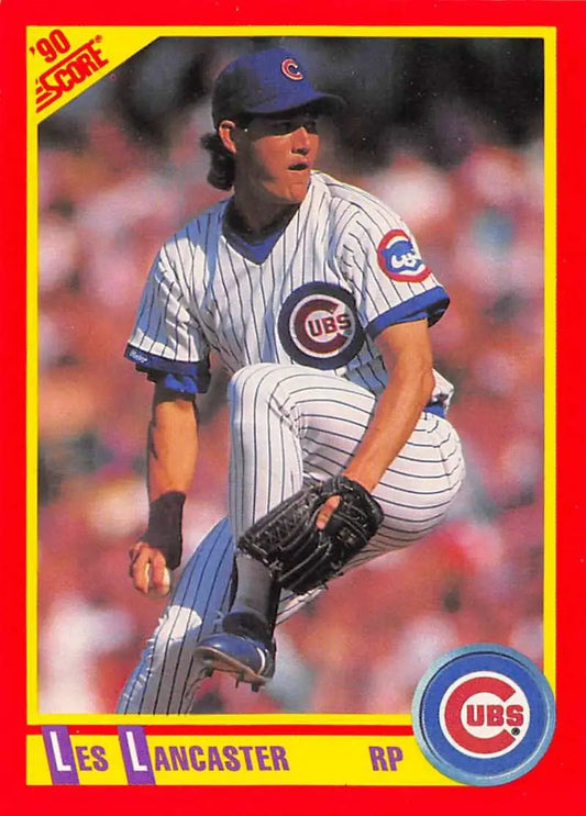 1990 Score #413 Les Lancaster EX Excellent Chicago Cubs Baseball Card - Baseball Card Single