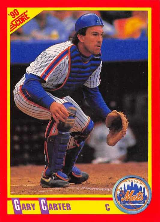 1990 Score #416 Gary Carter EX Excellent New York Mets Baseball Card - Baseball Card Single