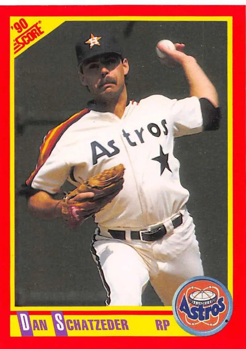 1990 Score #418 Dan Schatzeder EX Excellent Houston Astros Baseball Card - Baseball Card Single