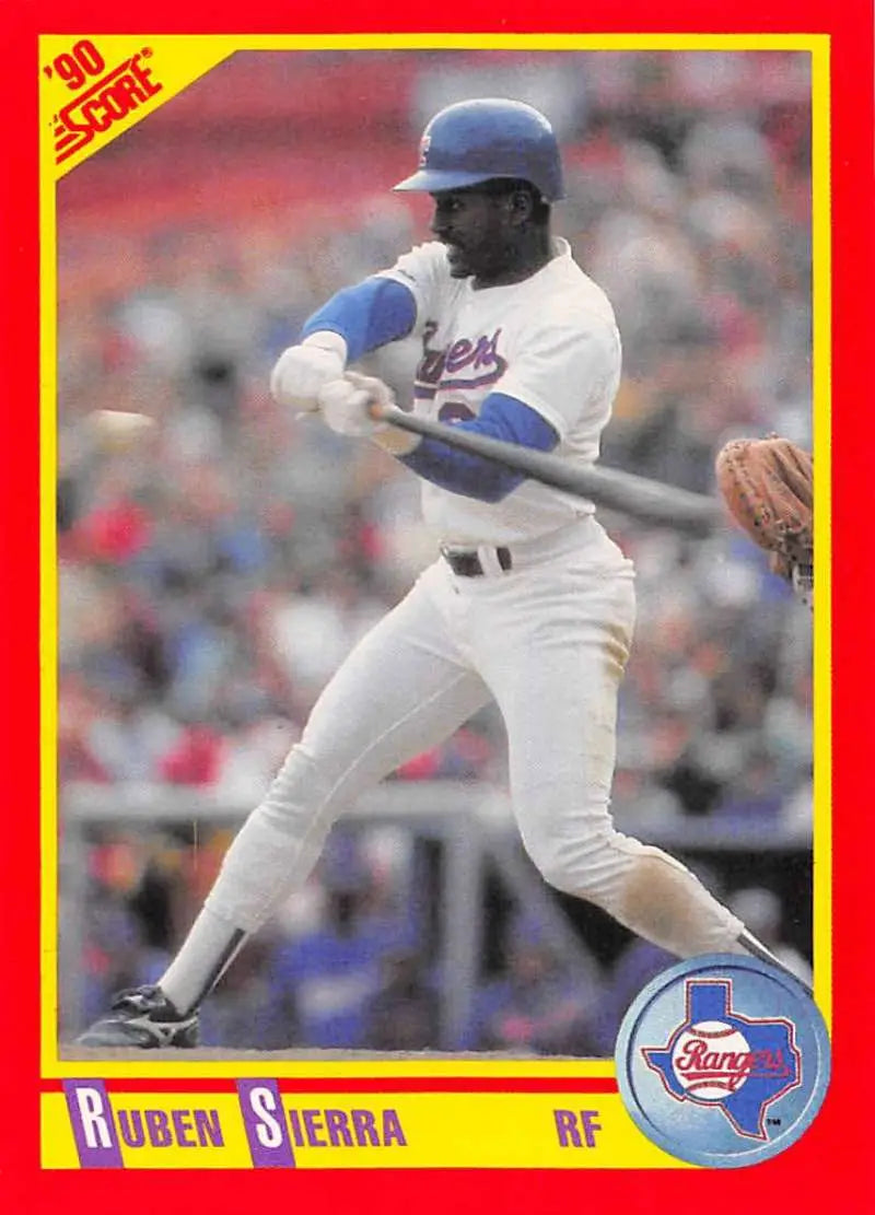1990 Score #420 Ruben Sierra EX Excellent Texas Rangers Baseball Card - Baseball Card Single