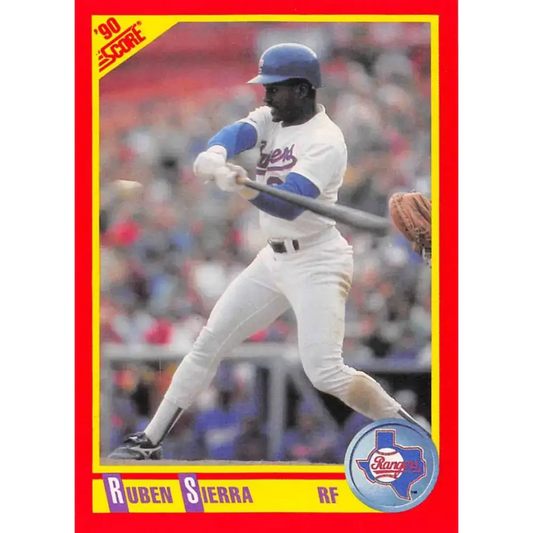 1990 Score #420 Ruben Sierra NM-MT Texas Rangers Baseball Card - Baseball Card Single