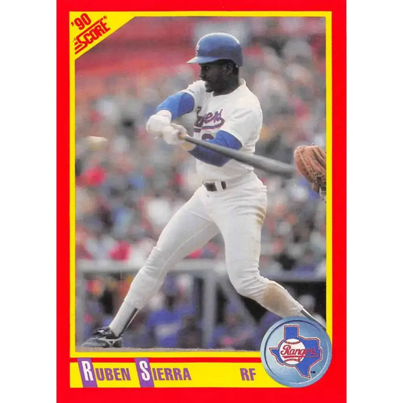 1990 Score #420 Ruben Sierra NM-MT Texas Rangers Baseball Card - Baseball Card Single
