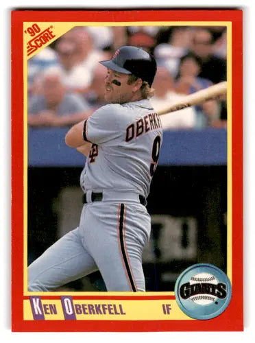 Original gloss Ken Oberkfell baseball card 1990 Score NM-MT Giants ID70035