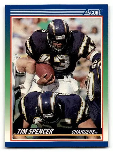 Tim Spencer San Diego Chargers football card from 1990 Score series EX/NM