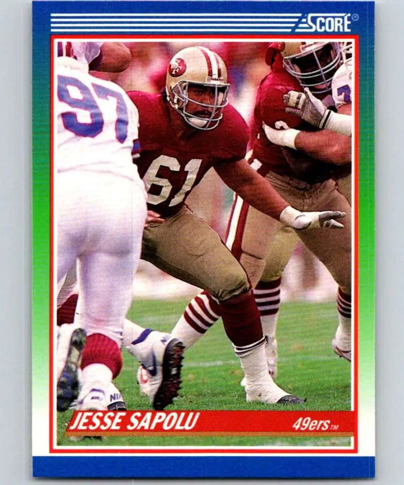 1990 Score #424 Jesse Sapolu NM-MT RC Rookie San Francisco 49ers Football Card - Football Card Single