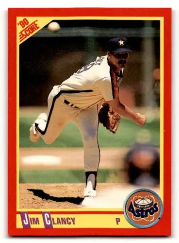 Original gloss Jim Clancy baseball card from 1990 Score #424 featuring Jim Clancy