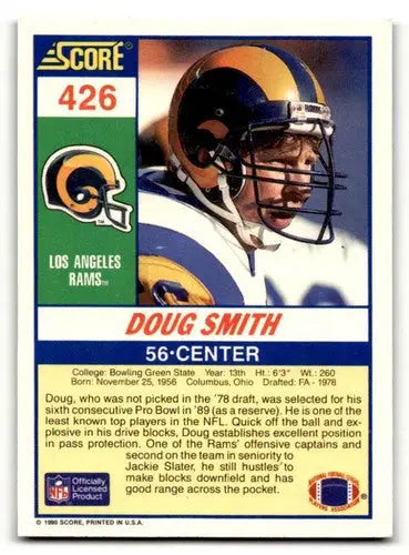 Doug Smith Los Angeles Rams football card from 1990 Score series in EX/NM condition