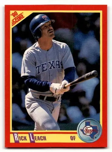 Original gloss 1990 Score Rick Leach baseball card featuring Rick Leach and Simply Sandoval