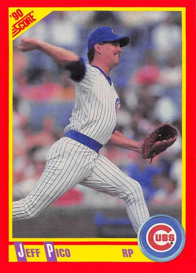 1990 Score #428 Jeff Pico EX Excellent Chicago Cubs Baseball Card - Baseball Card Single