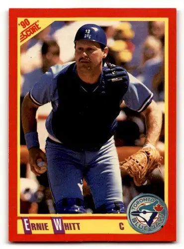 Ernie Whitt baseball card from 1990 Score #433 with original gloss