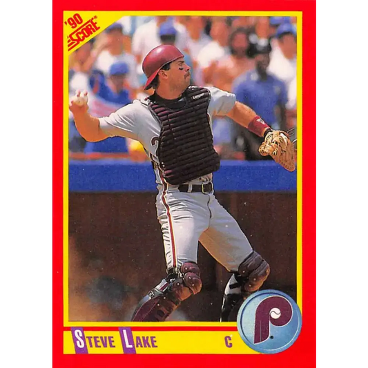 1990 Score #435 Steve Lake NM-MT Philadelphia Phillies Baseball Card - Baseball Card Single