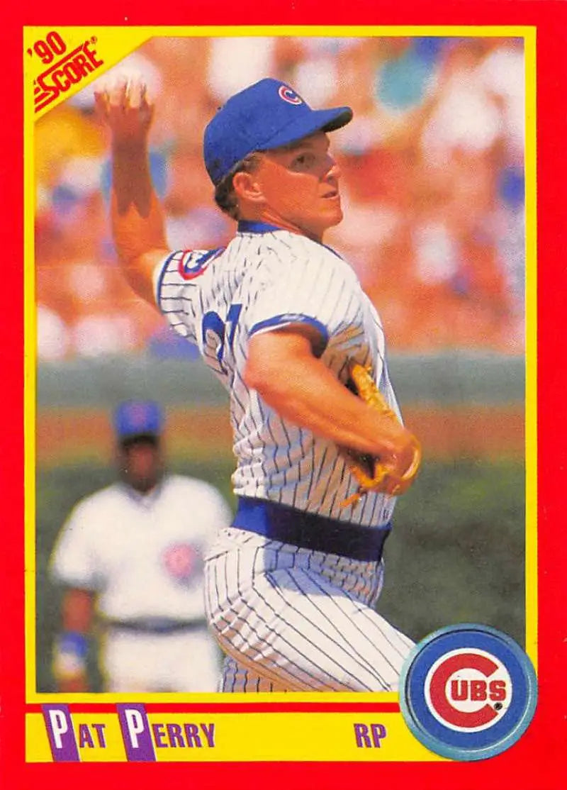 1990 Score #436 Pat Perry EX Excellent Chicago Cubs Baseball Card - Baseball Card Single