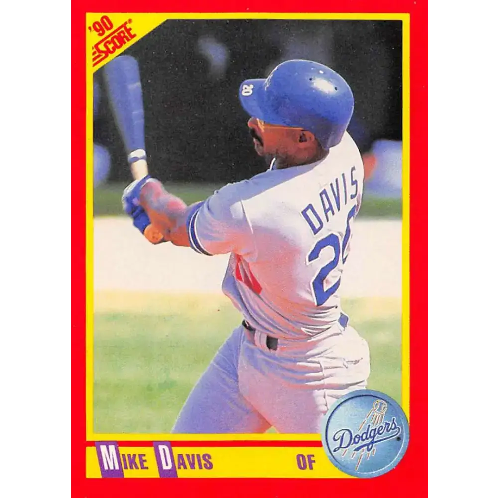 1990 Score #437 Mike Davis NM-MT Los Angeles Dodgers Baseball Card - Baseball Card Single