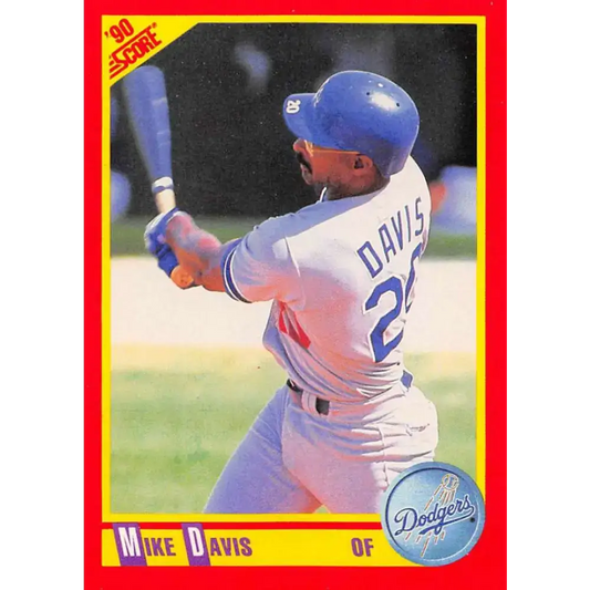 1990 Score #437 Mike Davis NM-MT Los Angeles Dodgers Baseball Card - Baseball Card Single