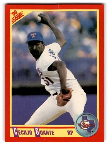 Original gloss baseball card featuring pitcher Cecilio Guante NM-MT from 1990 Score #438