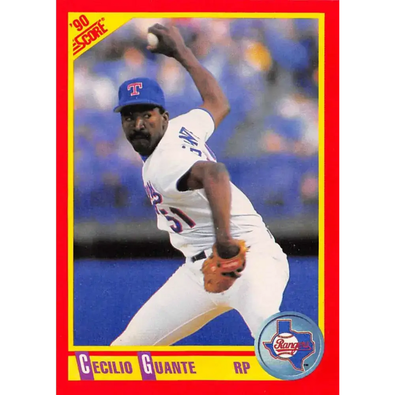 1990 Score #438 Cecilio Guante NM-MT Texas Rangers Baseball Card - Baseball Card Single