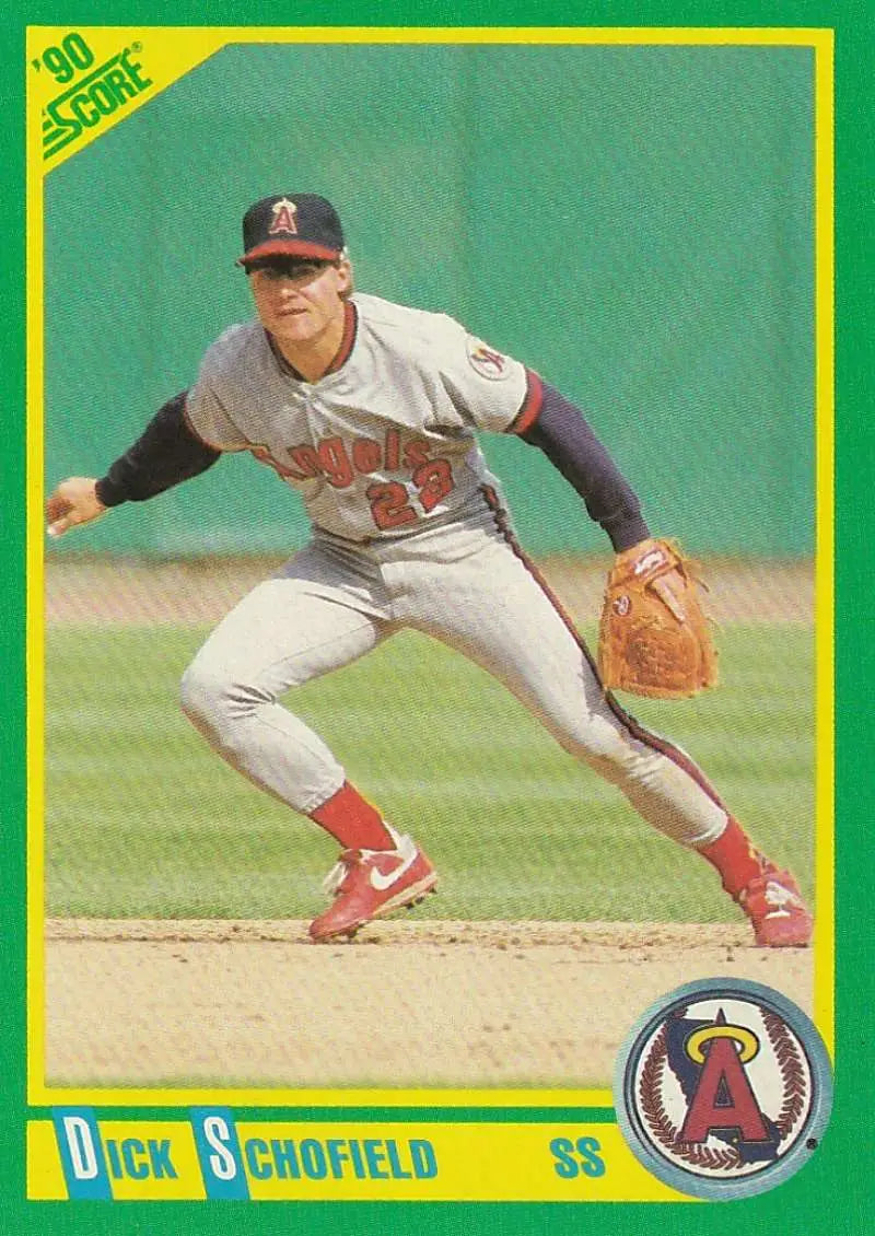 1990 Score #44 Dick Schofield EX Excellent California Angels Baseball Card - Baseball Card Single