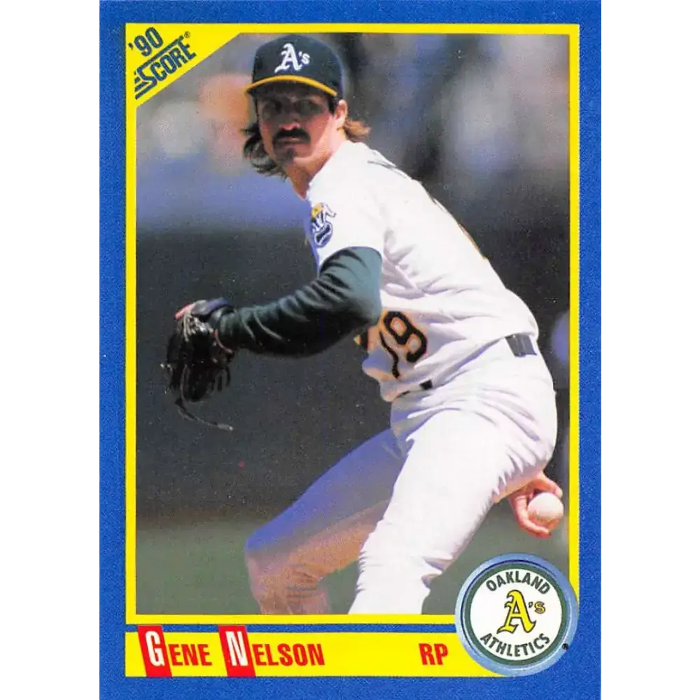 1990 Score #441 Gene Nelson NM-MT Oakland Athletics Baseball Card - Baseball Card Single