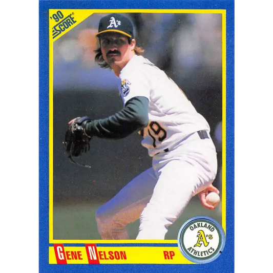 1990 Score #441 Gene Nelson NM-MT Oakland Athletics Baseball Card - Baseball Card Single