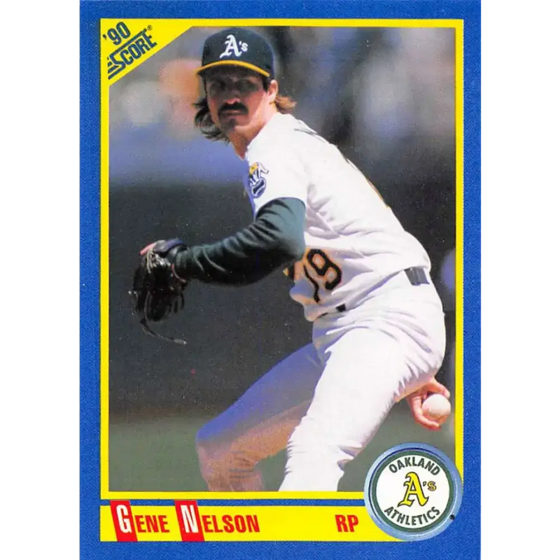 1990 Score #441 Gene Nelson NM-MT Oakland Athletics Baseball Card - Baseball Card Single