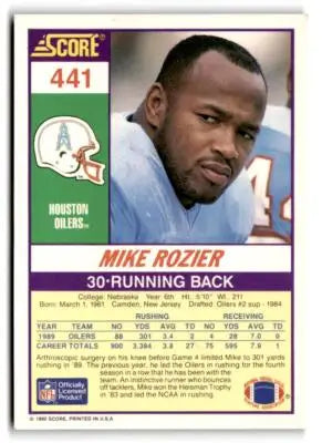 1990 Score #441 Mike Rozier - Football Card Single