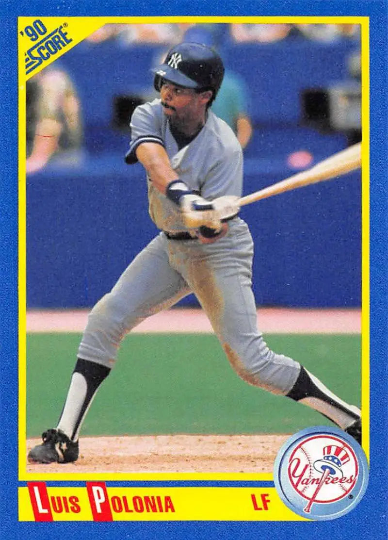 1990 Score #442 Luis Polonia EX Excellent New York Yankees Baseball Card - Baseball Card Single