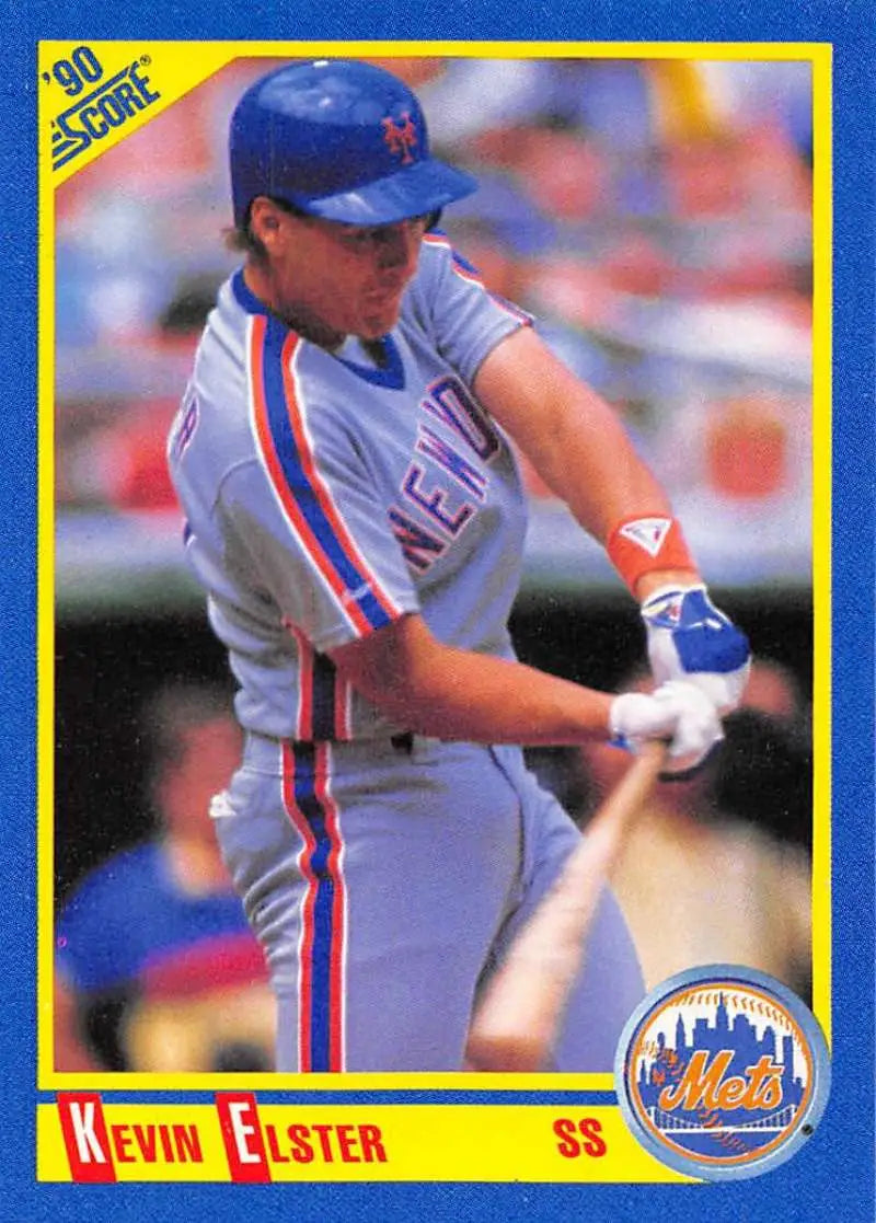 1990 Score #443 Kevin Elster EX Excellent New York Mets Baseball Card - Baseball Card Single