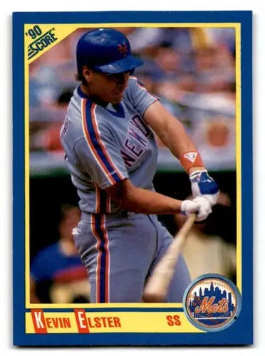 Kevin Elster baseball card with original gloss from 1990 Score #443 displaying Simply Sandoval