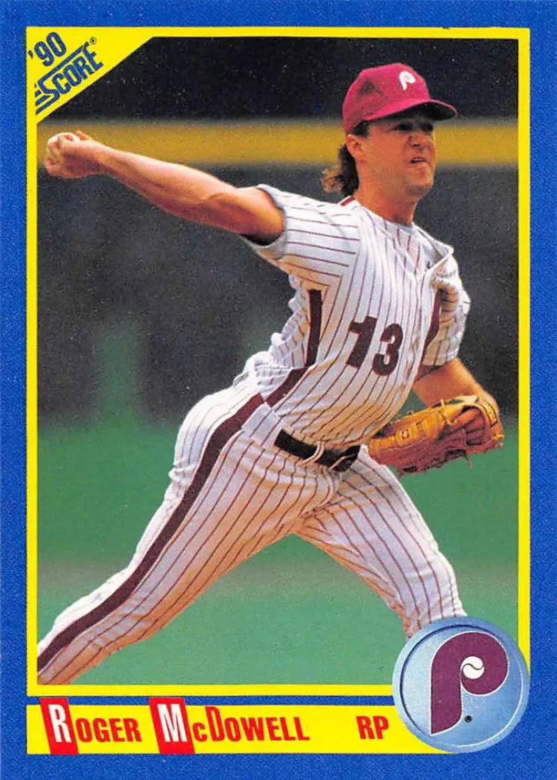 1990 Score #445 Roger McDowell EX Excellent Philadelphia Phillies Baseball Card - Baseball Card Single