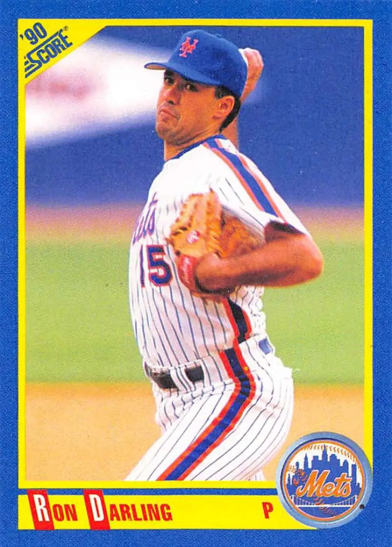 1990 Score #446 Ron Darling EX Excellent New York Mets Baseball Card - Baseball Card Single