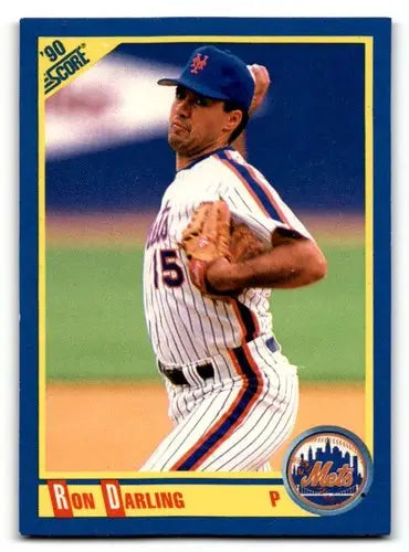 Original gloss Ron Darling baseball card from 1990 Score #446 featuring Simply Sandoval