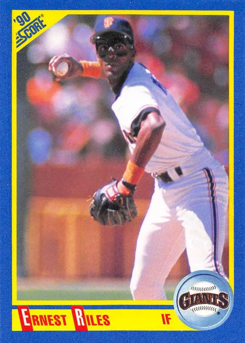 1990 Score #447 Ernest Riles EX Excellent San Francisco Giants Baseball Card - Baseball Card Single