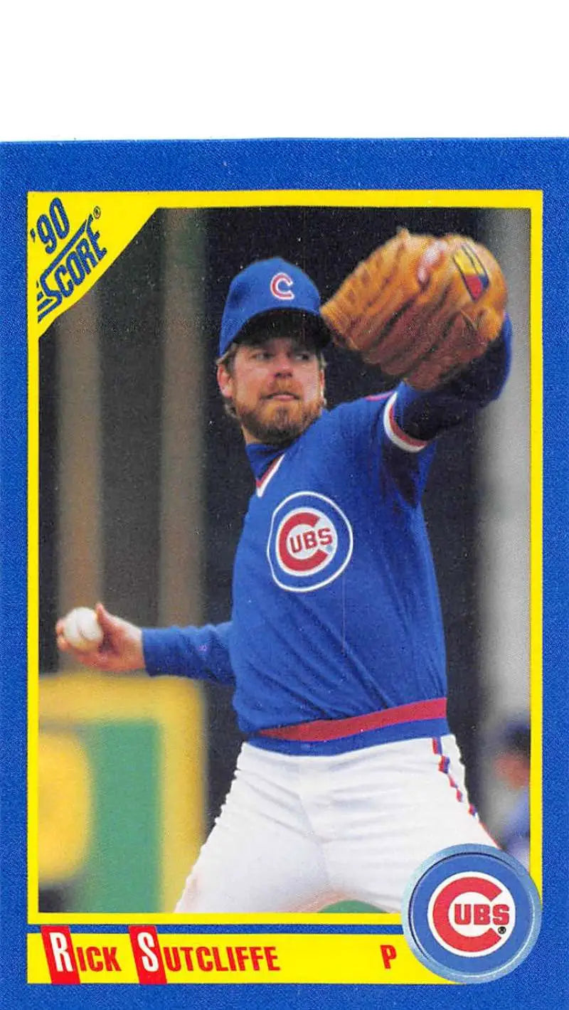 1990 Score #450 Rick Sutcliffe EX Excellent Chicago Cubs Baseball Card - Baseball Card Single