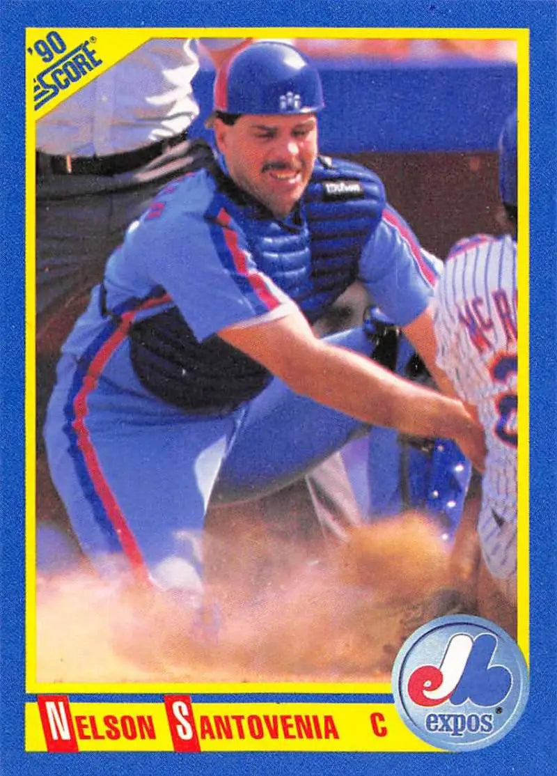1990 Score #451 Nelson Santovenia EX Excellent Montreal Expos Baseball Card - Baseball Card Single