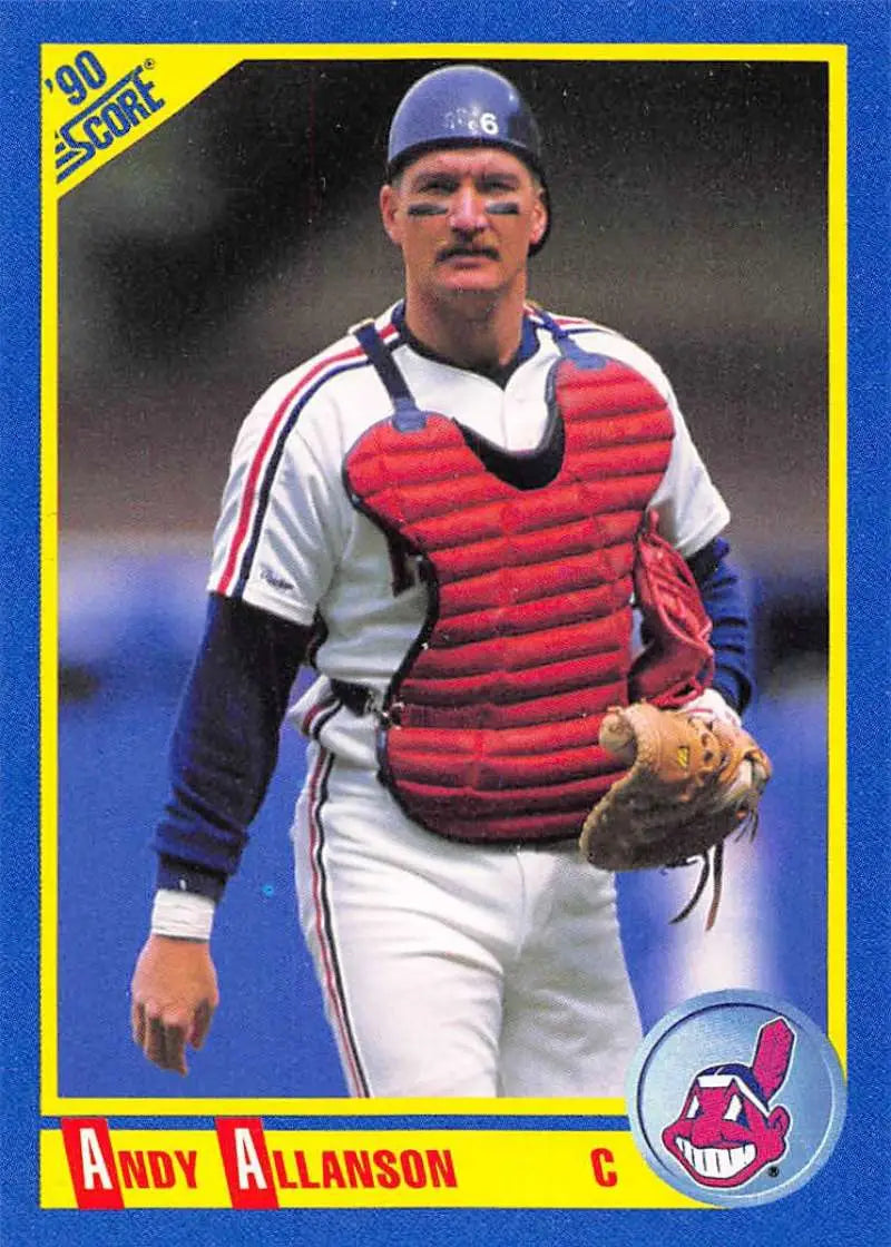1990 Score #452 Andy Allanson EX Excellent Cleveland Indians Baseball Card - Baseball Card Single