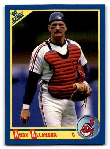 Original gloss baseball card featuring Andy Allanson from 1990 Score #452 Simply Sandoval