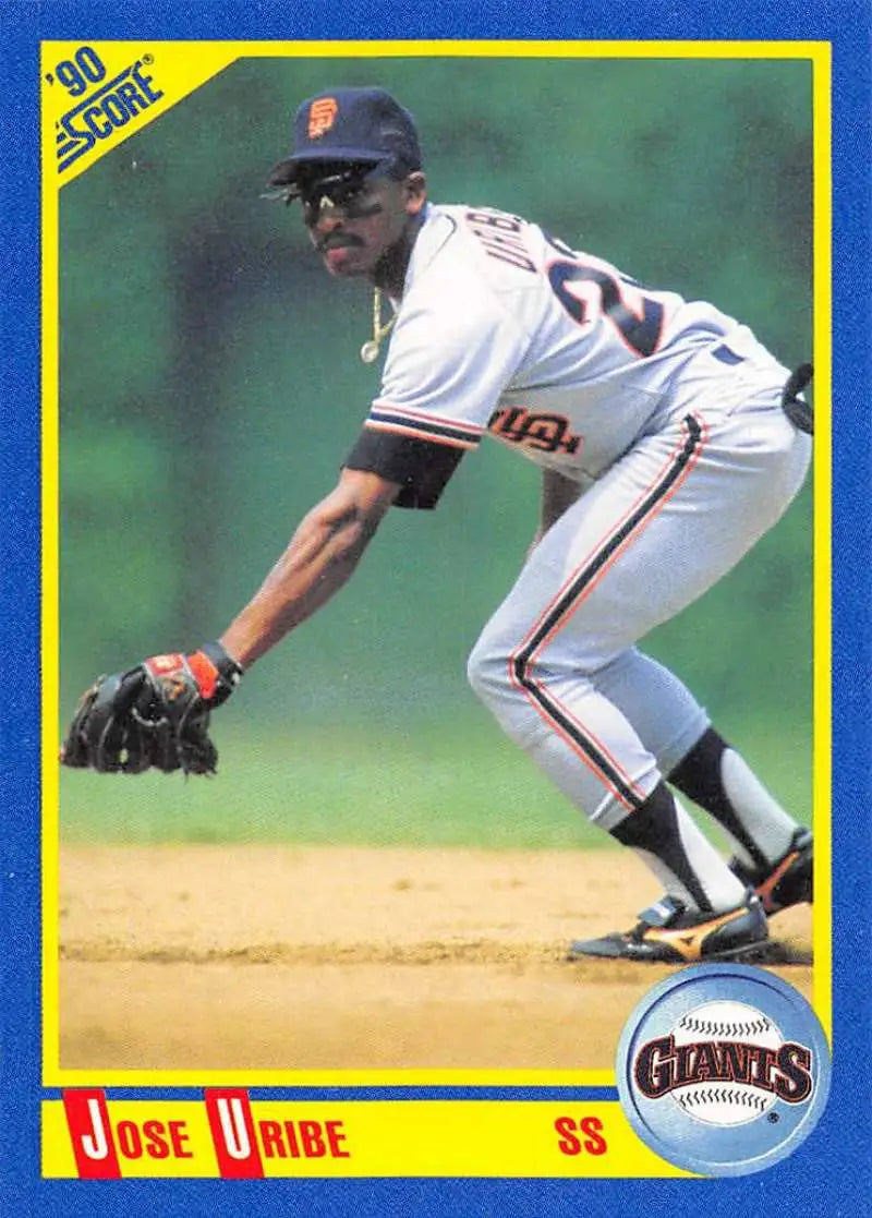 1990 Score #455 Jose Uribe EX Excellent San Francisco Giants Baseball Card - Baseball Card Single