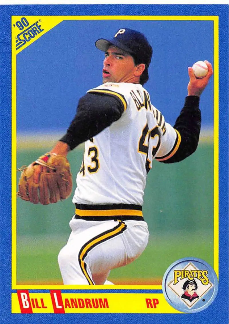 1990 Score #456 Bill Landrum EX Excellent Pittsburgh Pirates Baseball Card - Baseball Card Single