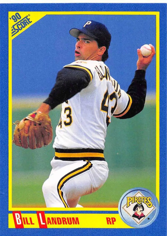 1990 Score #456 Bill Landrum EX Excellent Pittsburgh Pirates Baseball Card - Baseball Card Single