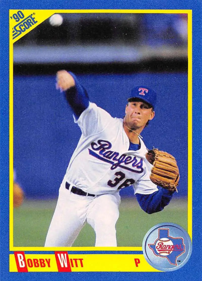 1990 Score #457 Bobby Witt EX Excellent Texas Rangers Baseball Card - Baseball Card Single